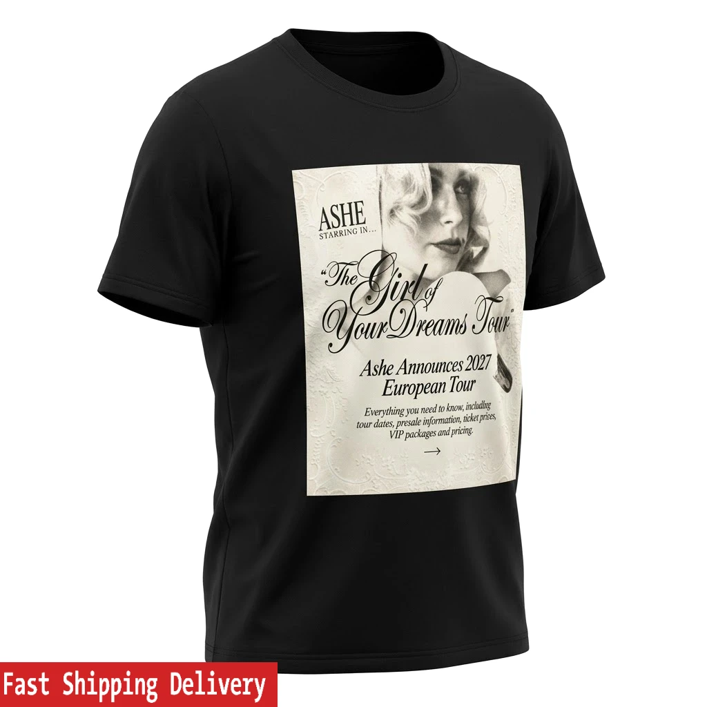 Ashe The Girl Of Your Dreams European Tour 2027 Poster T-Shirt